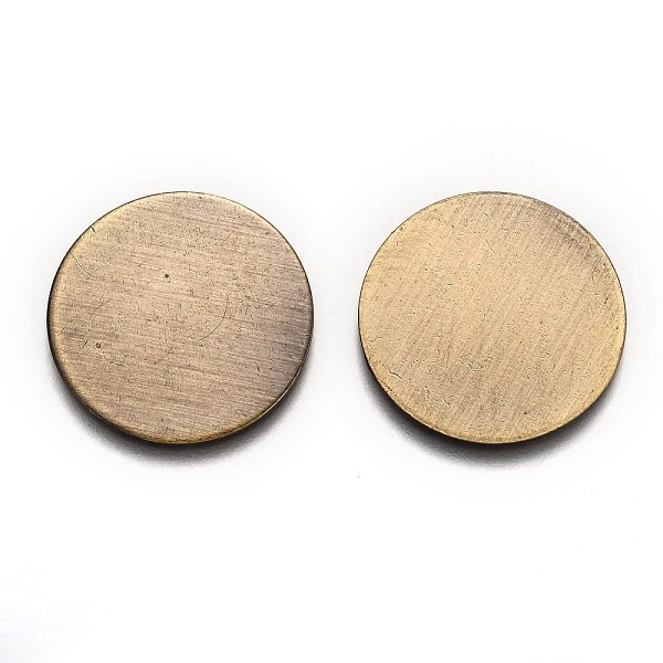 

PandaHall Brass Cabochons, Flat Round, Undrilled/No Hole, Brushed Antique Bronze, 25x0.8mm Brass Flat Round