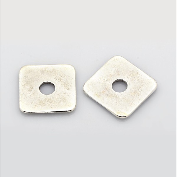 

PandaHall Tibetan Style Alloy Beads, Cadmium Free & Nickel Free & Lead Free, Square, Antique Silver, 23x23x3mm, Hole: 5mm Alloy Square