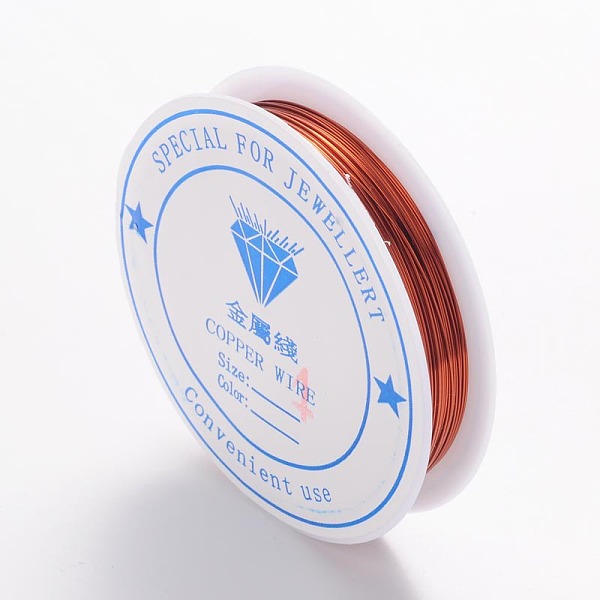 PandaHall Round Copper Jewelry Wire, Nickel Free, Chocolate, 20 Gauge, 0.8mm, about 9.84 Feet(3m)/roll Copper Round Brown