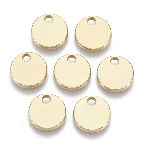 

PandaHall Alloy Charms, Flat Round, Light Gold, 9.5x1.5mm, Hole: 1.6mm Alloy Flat Round
