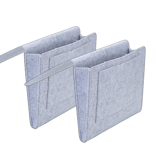 2 sac de rangement portable en feutre pour bijoux