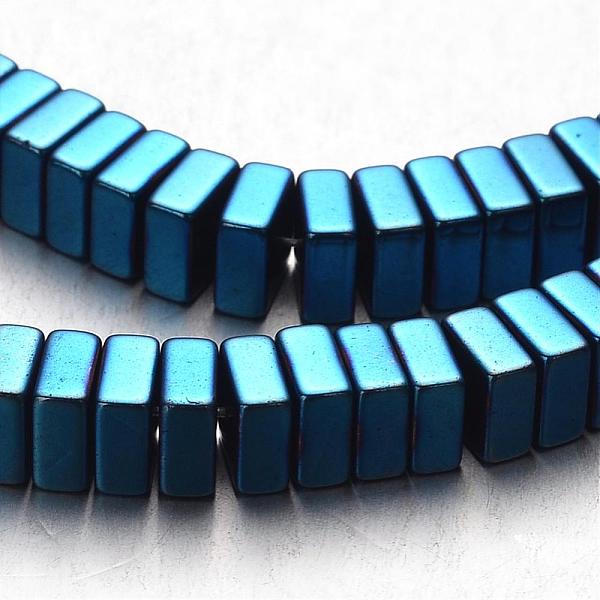 

PandaHall Electroplate Non-magnetic Synthetic Hematite Bead Strands, Square Heishi Beads, Blue Plated, 6x6x3mm, Hole: 1mm, about...