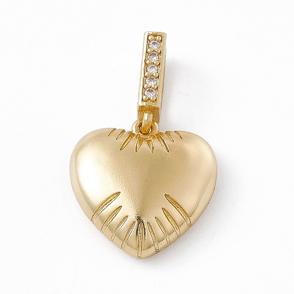 

PandaHall Rack Plating Brass Cubic Zirconia Slide Charms, Heart-Shaped Charm, Long-Lasting Plated, Lead Free & Cadmium Free, Real 18K Gold..., Clear