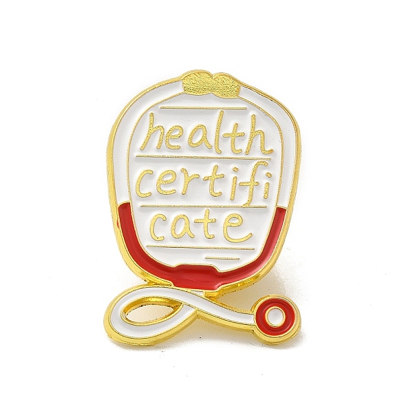 

PandaHall Medical Treatment Theme Baking Paint Black Golden Zinc Alloy Brooches, Stethoscope, 26.5x18x1mm Alloy Others White