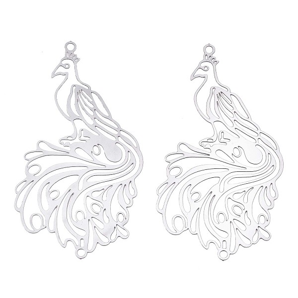 201 Stainless Steel Filigree Big Pendants