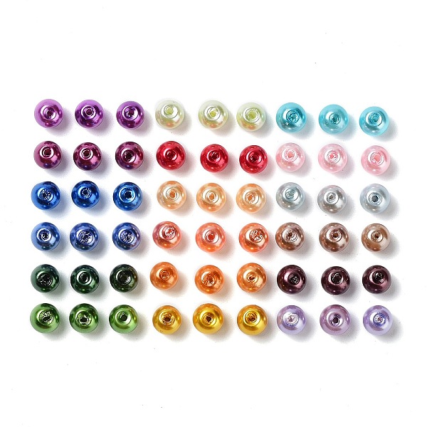 

PandaHall 809Pcs Baking Painted Glass Pearl Round Beads, Mixed Color, 6~7mm, Hole: 1mm Glass Round Multicolor