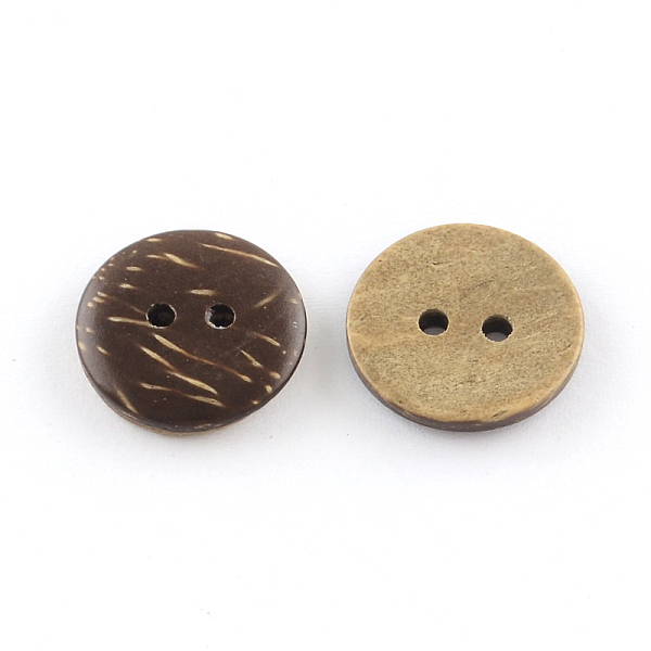 2-Hole Flat Round Coconut Buttons