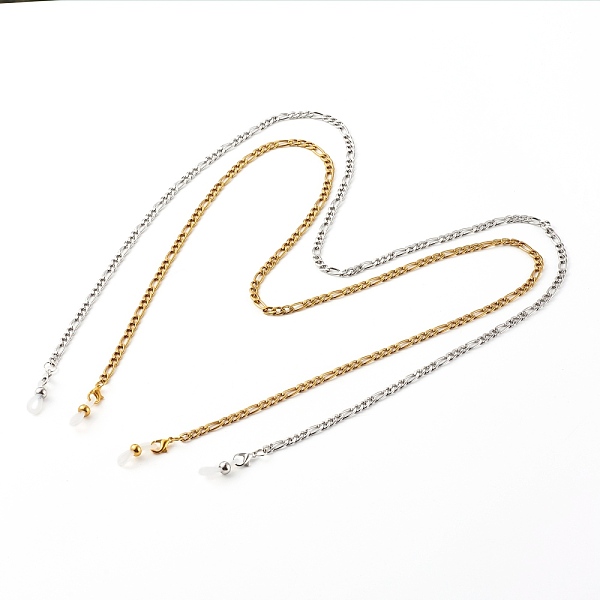 

PandaHall 304 Stainless Steel Figaro Chains Eyeglasses Chains, Neck Strap for Eyeglasses, with Alloy Lobster Claw Clasps and Rubber Loop...
