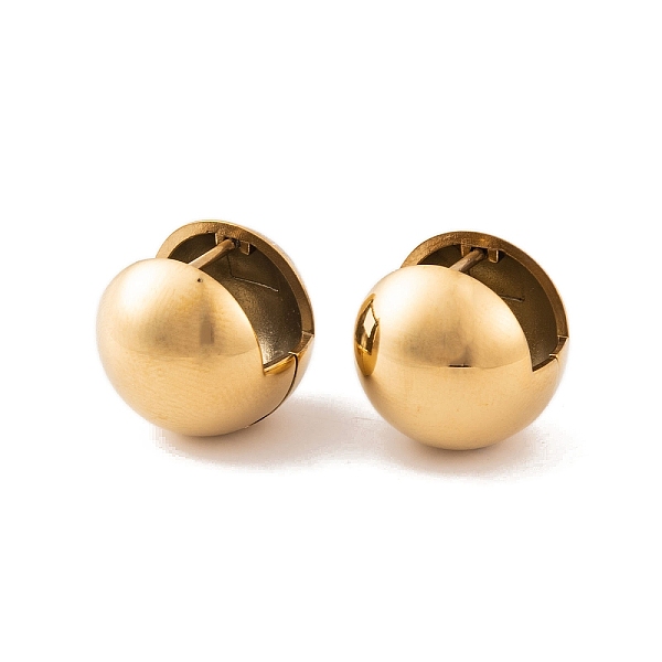 

PandaHall Round 304 Stainless Steel Hoop Earrings for Women, Golden, 15.5mm 304 Stainless Steel Round
