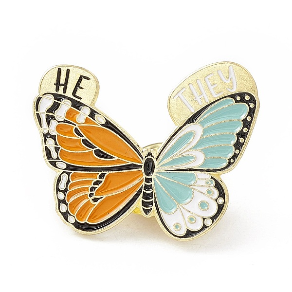 

PandaHall Butterfly Enamel Pin, Gold Plated Alloy Lapel Pin Brooch for Backpack Clothes, Orange, 24x30x1.5mm Alloy+Enamel Orange
