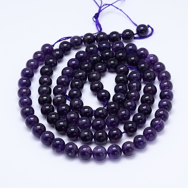 

PandaHall Round Natural Amethyst Bead Strands, Grade A, 5mm, Hole: 0.8mm, about 81pcs/strand, 15.74 inch Amethyst Round