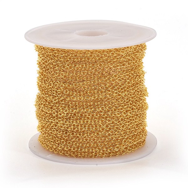 

PandaHall Brass Cable Chains, with Spool, Oval, Cadmium Free & Nickel Free & Lead Free, Soldered, Golden, 2x1.5x0.5mm, about 32.8 Feet...