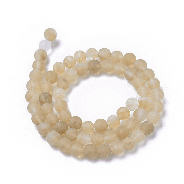 

PandaHall Coffee Watermelon Stone Glass Beads Strands, Frosted, Round, Wheat, 10mm, Hole: 1mm, about 38pcs/strand, 14.9 inch Other..., Orange