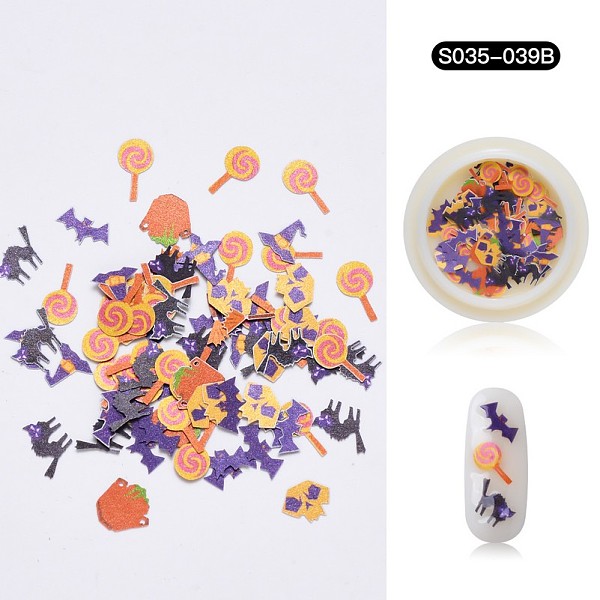 

PandaHall Halloween Nail Stickers, Nail Art Cabochons, Mixed Shape, for Fingernails Toenails Nail Tips Decoration, Dark Orange...