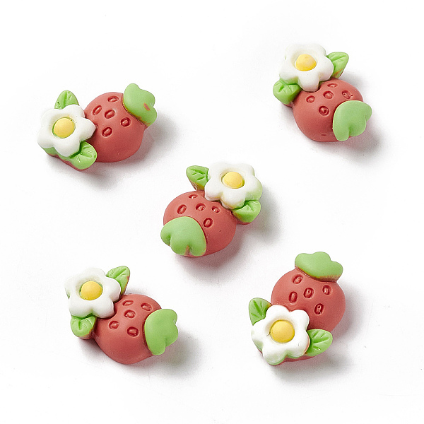 

PandaHall Opaque Resin Cabochons, Flower with Strawberry, Indian Red, 19.5x13.5x8mm Resin Flower