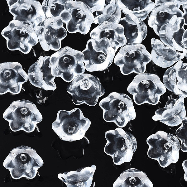 

PandaHall Transparent Glass Beads, Flower, Clear, 7x11.5x11.5mm, Hole: 1.2mm Glass Clear