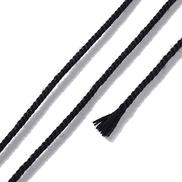 

PandaHall Polyester Twisted Cord, Round, for DIY Jewelry Making, Black, 1.2mm, about 38.28 Yards(35m)/Roll Polyester Black