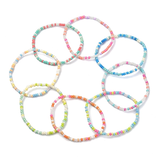 

PandaHall 8Pcs 8 Color Glass Seed Beaded Stretch Bracelets Set, Mixed Color, Inner Diameter: 2-1/8 inch(5.3~5.5cm), 1Pc/color Seed Beads..., Multicolor