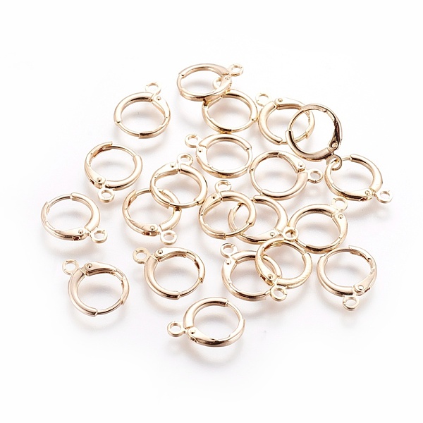 

PandaHall Brass Huggie Hoop Earring Findings, with Horizontal Loop, Nickel Free, Real 18K Gold Plated, 14.5x11.5x2mm, Hole: 1.8mm, Pin...