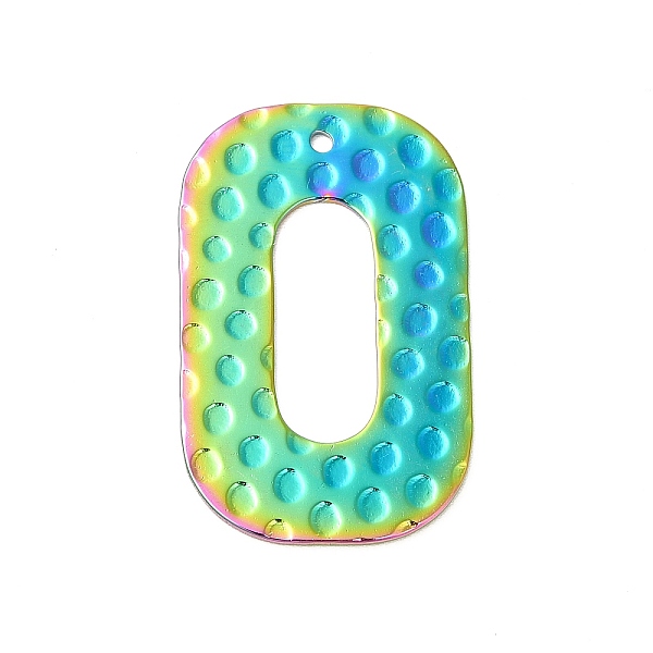 

PandaHall Ion Plating(IP) 304 Stainless Steel Pendants, Oval Charms, Rainbow Color, 33x20.5x0.7mm, Hole: 1.5mm 304 Stainless Steel Oval