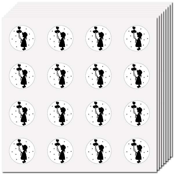 

PandaHall CREATCABIN 128Pcs Balloons Girls Stickers Vinyl Decal Self-Adhesive Waterproof Sticker Round Dot Bulk Black Stickers for Water...