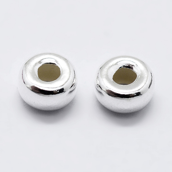 

PandaHall 925 Sterling Silver Beads, Rondelle, Silver, 3x1.7mm, Hole: 1mm Sterling Silver Rondelle Silver