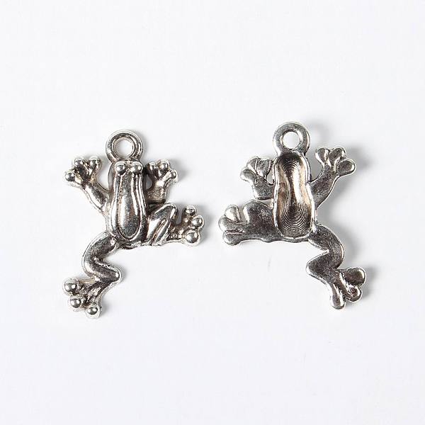 

PandaHall Alloy Pendants, Cadmium Free & Lead Free, Antique Silver Color, Frog, about 17mm wide, 21.5mm long, hole: 1.5mm Alloy Frog