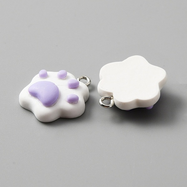 

PandaHall Opaque Resin Pendants, with Platinum Plated Iron Loops, Cat Claw Charm, Lilac, 20.5x19x6.5mm, Hole: 2mm Iron+Resin Others Purple