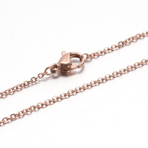 

PandaHall 304 Stainless Steel Cable Chain Necklaces, with Lobster Claw Clasp, Rose Gold, 17.7 inch(45cm), Jump Ring: 3x0.5mm 304 Stainless...