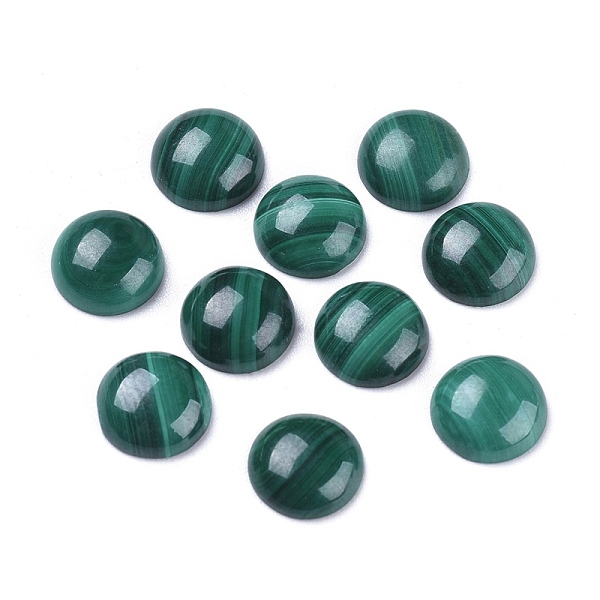 

PandaHall Natural Malachite Cabochons, Half Round/Dome, 8x4mm Malachite Half Round