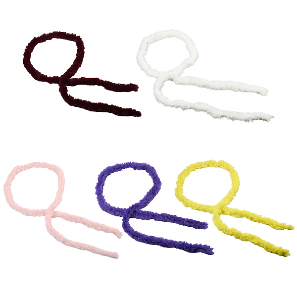 5 rouleau de tissu chenille en fausse fourrure 5 couleurs pour décoration d'arbre de Noël ou fabrication de couronnes