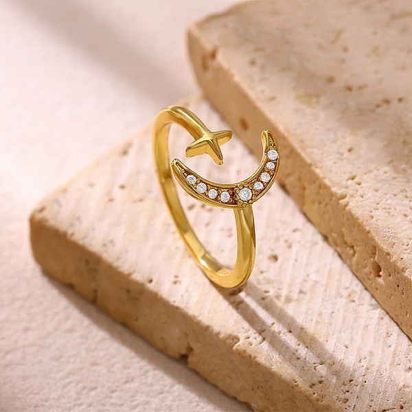 Bagues ouvertes en laiton avec micro pavé de zircones cubiques pour femmes