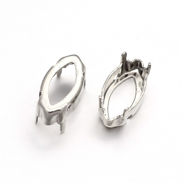 

PandaHall Horse Eye Brass Sew on Prong Settings, Claw Settings for Pointed Back Rhinestone, Open Back Settings, Platinum, 10x5x0.4mm, Fit...