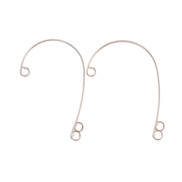 

PandaHall 316 Stainless Steel Ear Cuff Findings, Climber Wrap Around Non Piercing Earring Findings with 3 Loop, Rose Gold, 59x38x0.5mm, Hole...