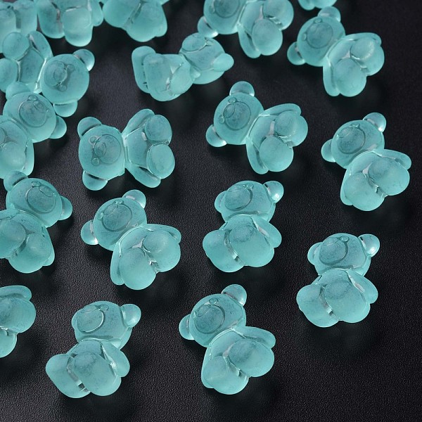 

PandaHall Transparent Acrylic Beads, Frosted, Bear, Cyan, 18.5x15.5x11mm, Hole: 2.5mm, about 330pcs/500g Acrylic Bear Cyan