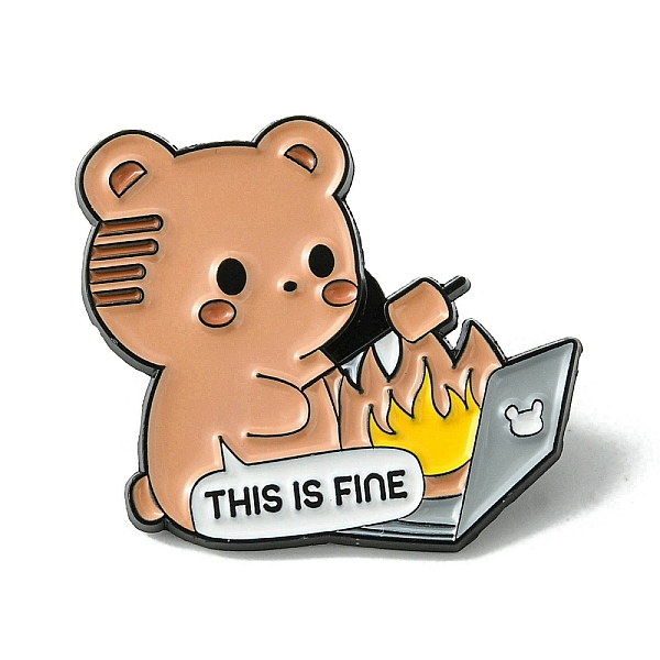 

PandaHall Black Alloy Brooches, Enamel Pins, for Backpack Clothes, Bear, 27x32x1.5mm Alloy Bear