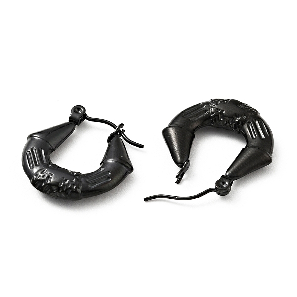 Ion Plating(IP) 304 Stainless Steel Twist Teardrop With Cross Hoop Earrings For Women
