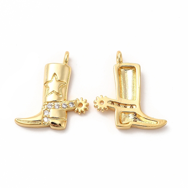 

PandaHall Rack Plating Brass Micro Pave Cubic Zirconia Pendants, Long-Lasting Plated, Cadmium Free & Lead Free, Punk Style Boot Charm, Real..., Clear