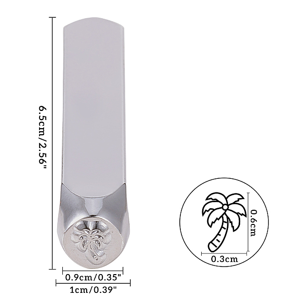 

PandaHall Iron Metal Stamps, Coconut Tree Pattern, Platinum, 6.55x1cm Iron