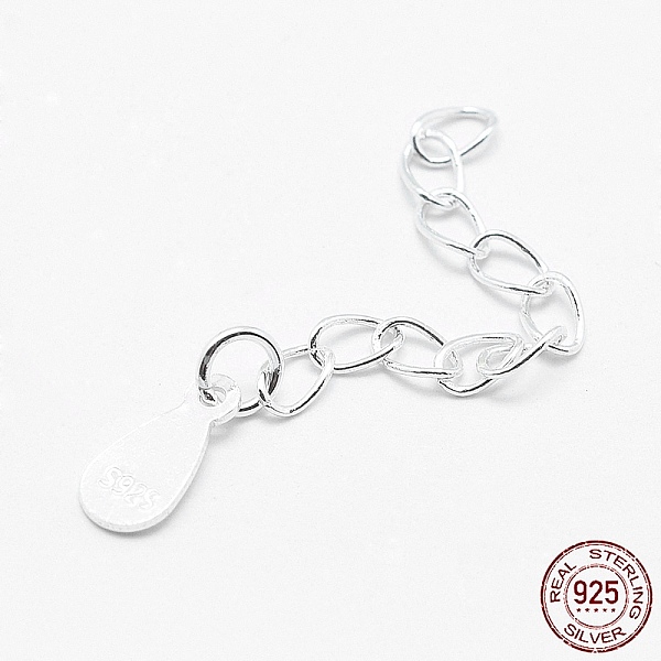 

PandaHall 925 Sterling Silver Extender Chains, with teardrop, Charms, Silver, 40mm Sterling Silver