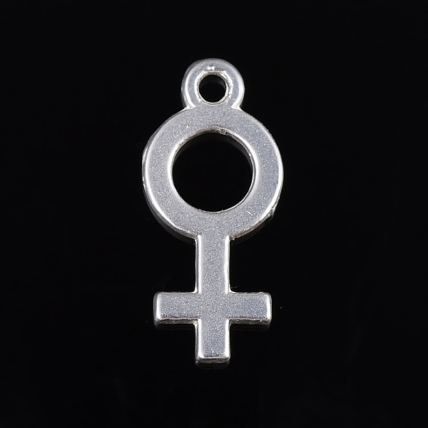 

PandaHall Alloy Pendants, Female Gender Sign, Lead Free & Nickel Free & Cadmium Free, Matte Silver, 18x8x1.5mm, Hole: 1.5mm Alloy Symbol