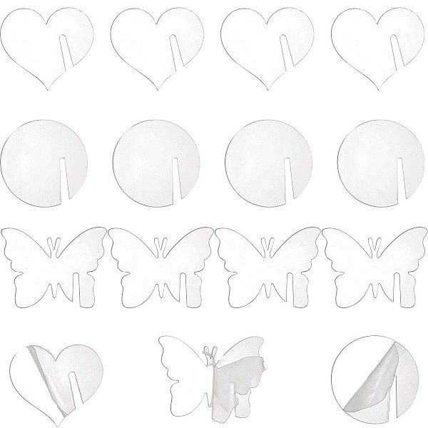 

PandaHall CREATCABIN 60Pcs 3 Styles Acrylic Wine Glass Charms, Goblet Marker, Butterfly & Flat Round & Heart, Clear, 40~50x49.5~54.5x2mm...