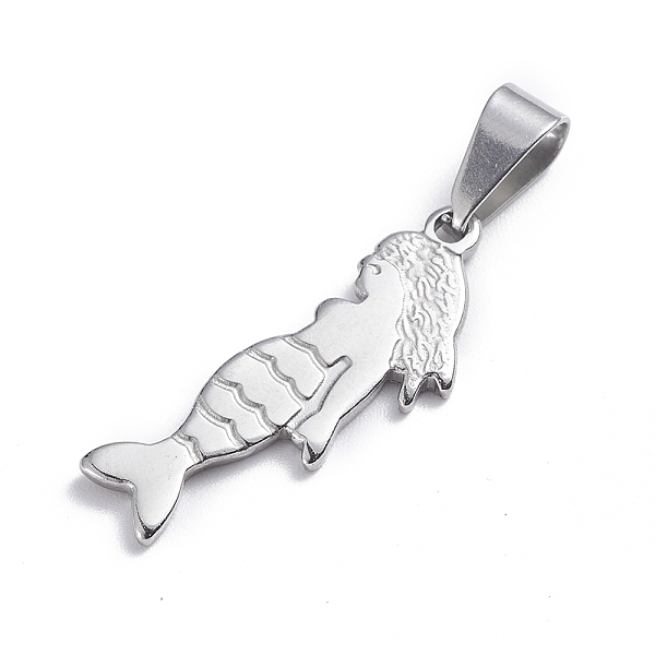 

PandaHall 201 Stainless Steel Pendants, Mermaid, Stainless Steel Color, 26x9.5x1.5mm, Hole: 3.5x7mm 201 Stainless Steel Fish