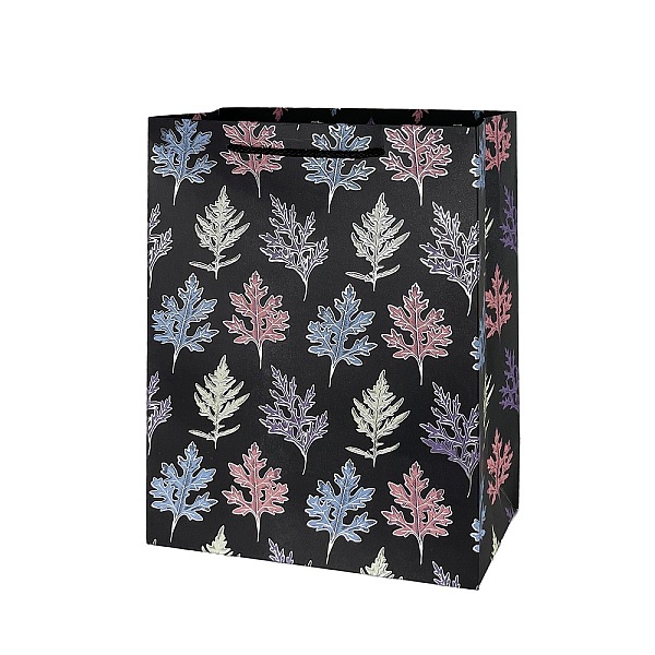 

PandaHall Paper Bags with Handle, with Cotton Cord Handles, Merchandise Bag, Gift, Party Bag, Rectangle with Maple Leaf Pattern, Black...