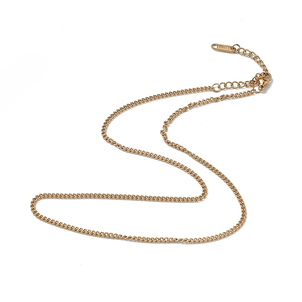 

PandaHall Ion Plating(IP) 304 Stainless Steel Curb Chain Necklace for Men Women, Golden, 15.87 inch(40.3cm) 304 Stainless Steel