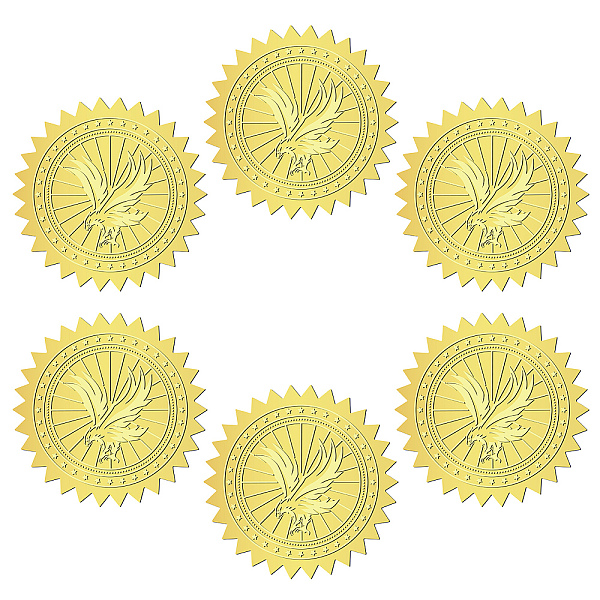 

PandaHall CRASPIRE 144Pcs Eagle Gold Foil Embossed Stickers 2 Inch Animal Certificate Embossed Sealing Decal Round Label Self Adhesive Decal...