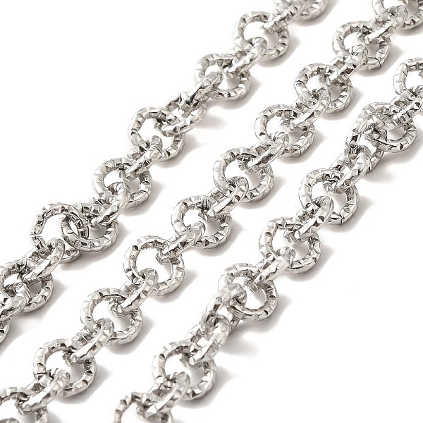 

PandaHall 304 Stainless Steel Textured Cable Chains, with Spool, Unwelded, Stainless Steel Color, 7~8x1.2~1.5mm, about 16.40 Feet(5m)/Roll...