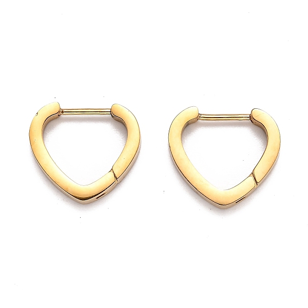 

PandaHall 304 Stainless Steel Heart Huggie Hoop Earrings, Heart, Golden, 15x16.5x3mm, Pin: 1mm 304 Stainless Steel Heart
