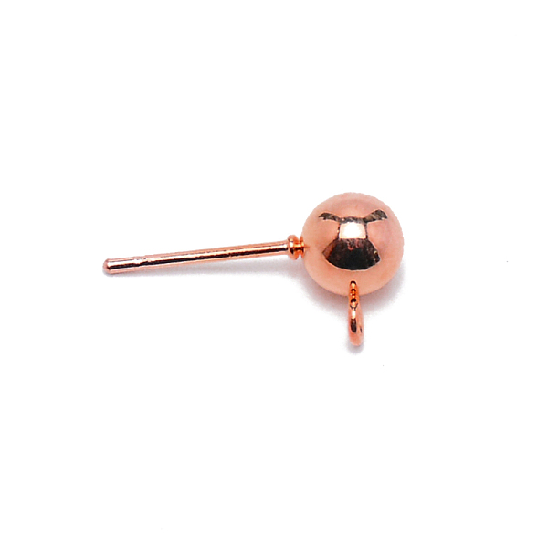 

PandaHall 304 Stainless Steel Ball Stud Earring Post, Earring Findings, with Loop, Rose Gold, 17x8.8x6mm, Hole: 1.6mm, Pin: 0.8mm 304...