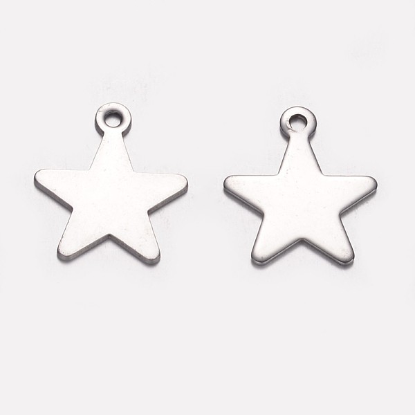

PandaHall 304 Stainless Steel Charms, Stamping Blank Tag Pendants, Star, Stainless Steel Color, 15x13x1mm, Hole: 1mm 304 Stainless Steel...